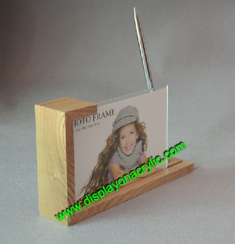 acrylic picture frame with tabletop pen